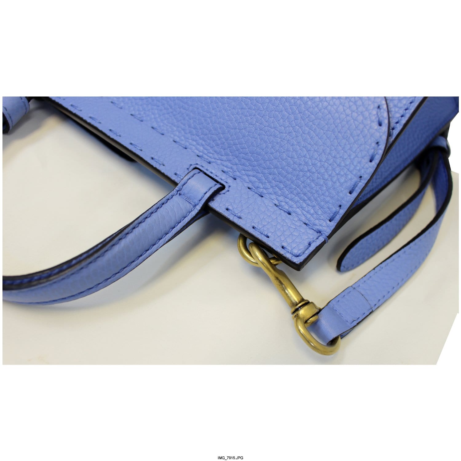 GUCCI Gucci Marmont Leather Top Handle Shoulder Bag Blue 442622