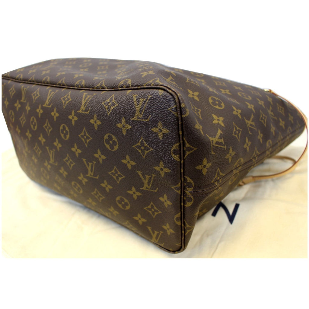 LOUIS VUITTON Neverfull GM Monogram Canvas Shoulder Bag Fuchsia