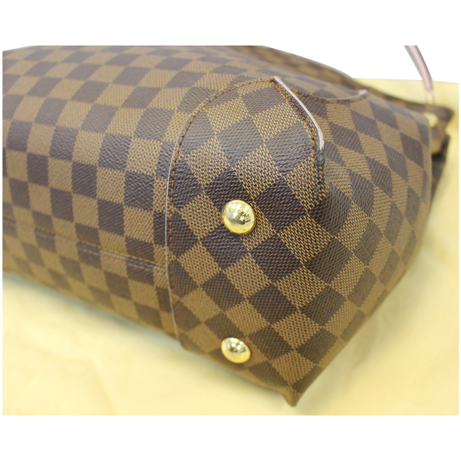 LOUIS VUITTON Caissa Damier Ebene Rose Ballerine Hobo Bag