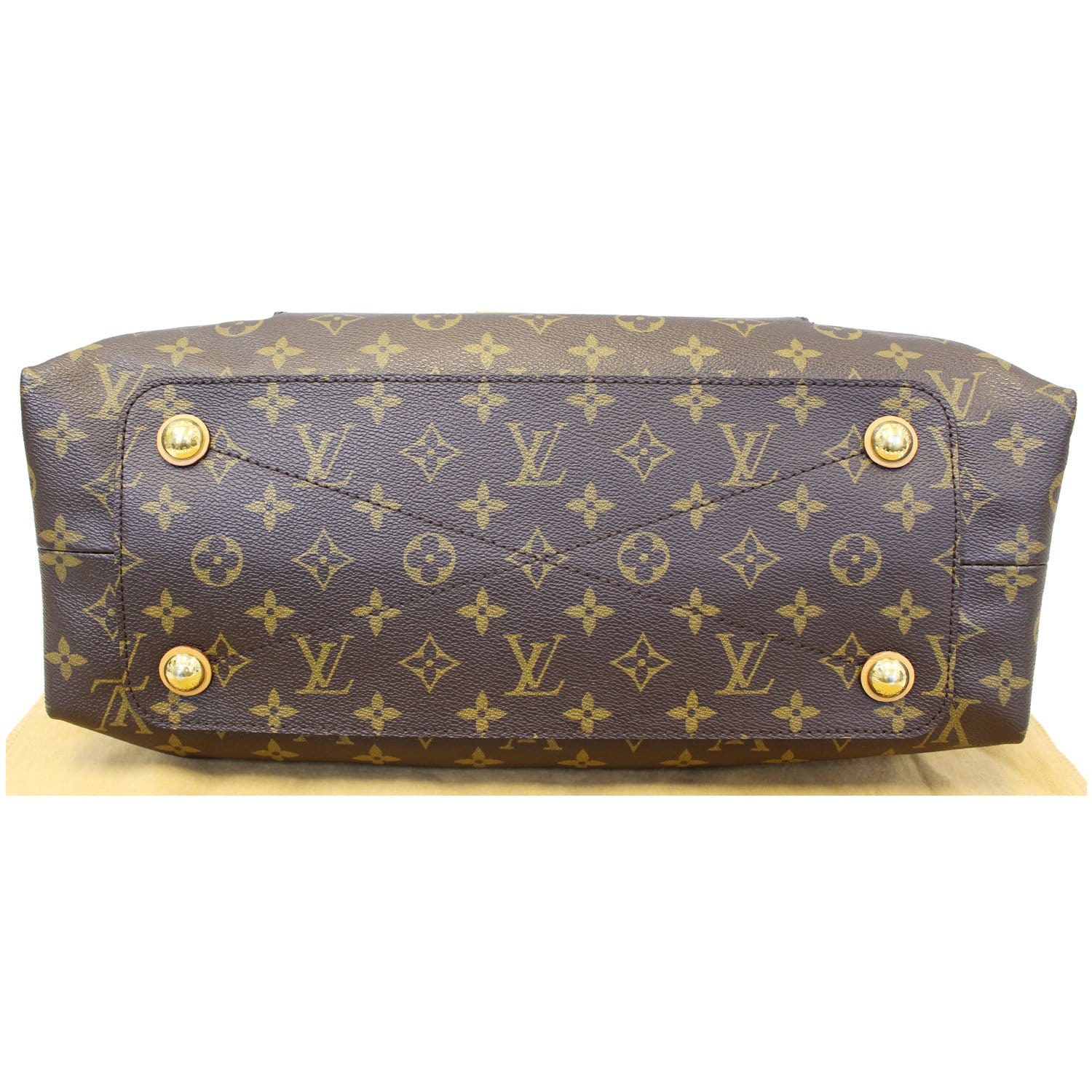 LOUIS VUITTON Olympe Monogram Canvas Satchel Shoulder Bag Camel