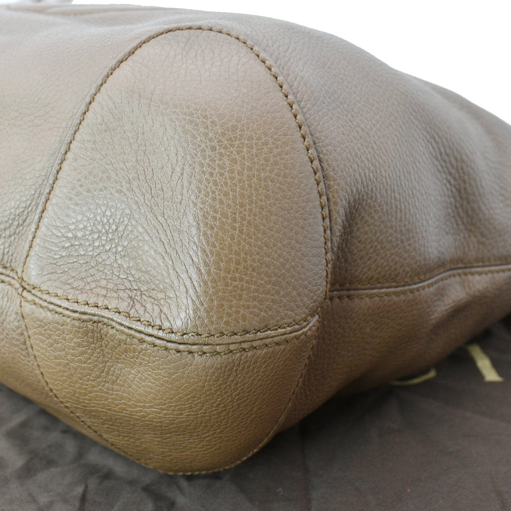 GUCCI Soho Pebbled  Leather Chain Shoulder Bag Maple Brown 308981