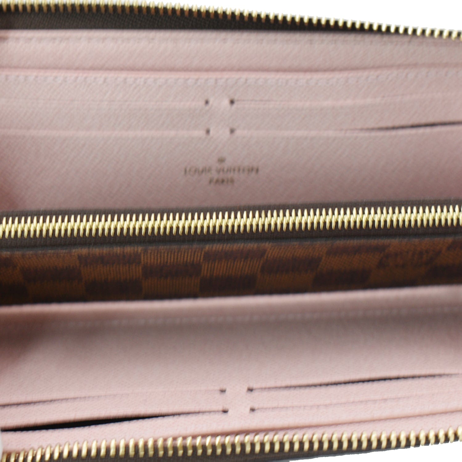 LOUIS VUITTON Clemence Monogram Canvas Zippy Wallet Brown