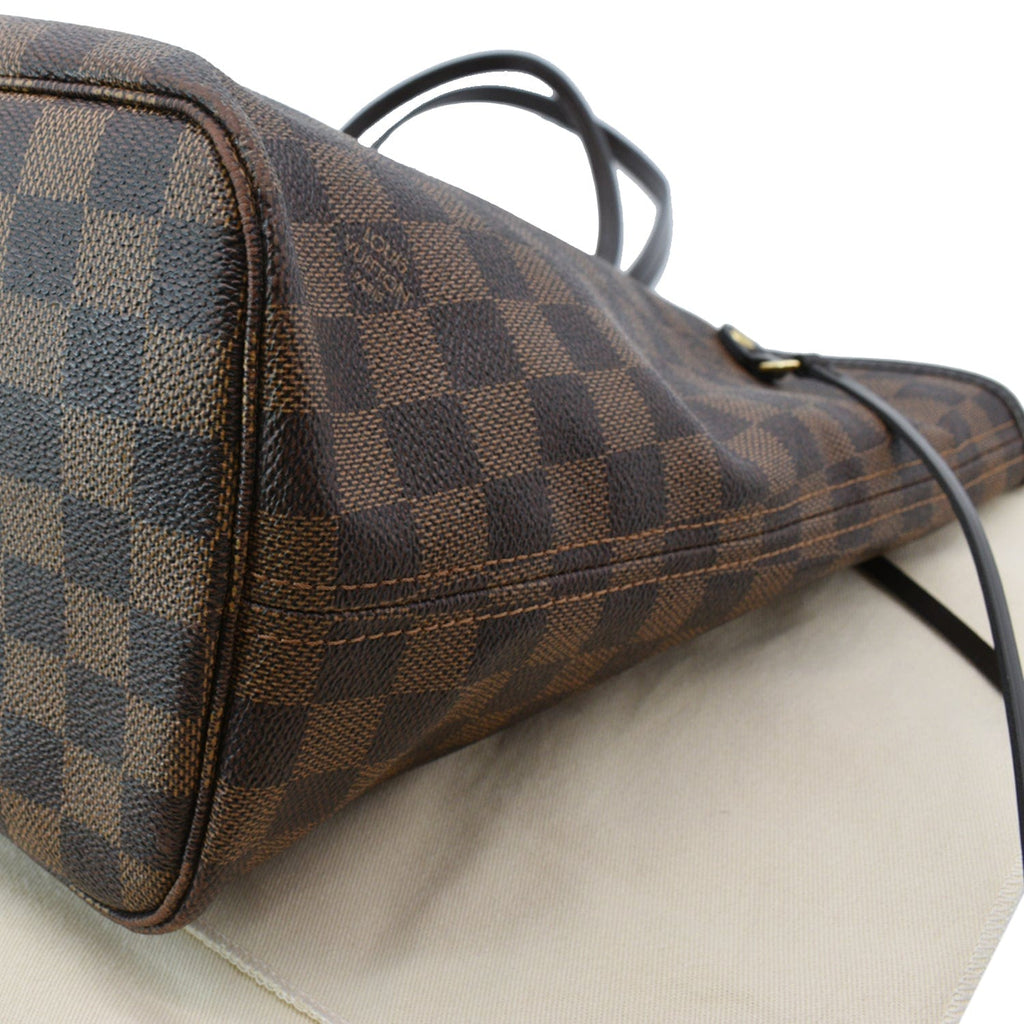 LOUIS VUITTON Neverfull MM Damier Ebene Tote Bag Rose Ballerine