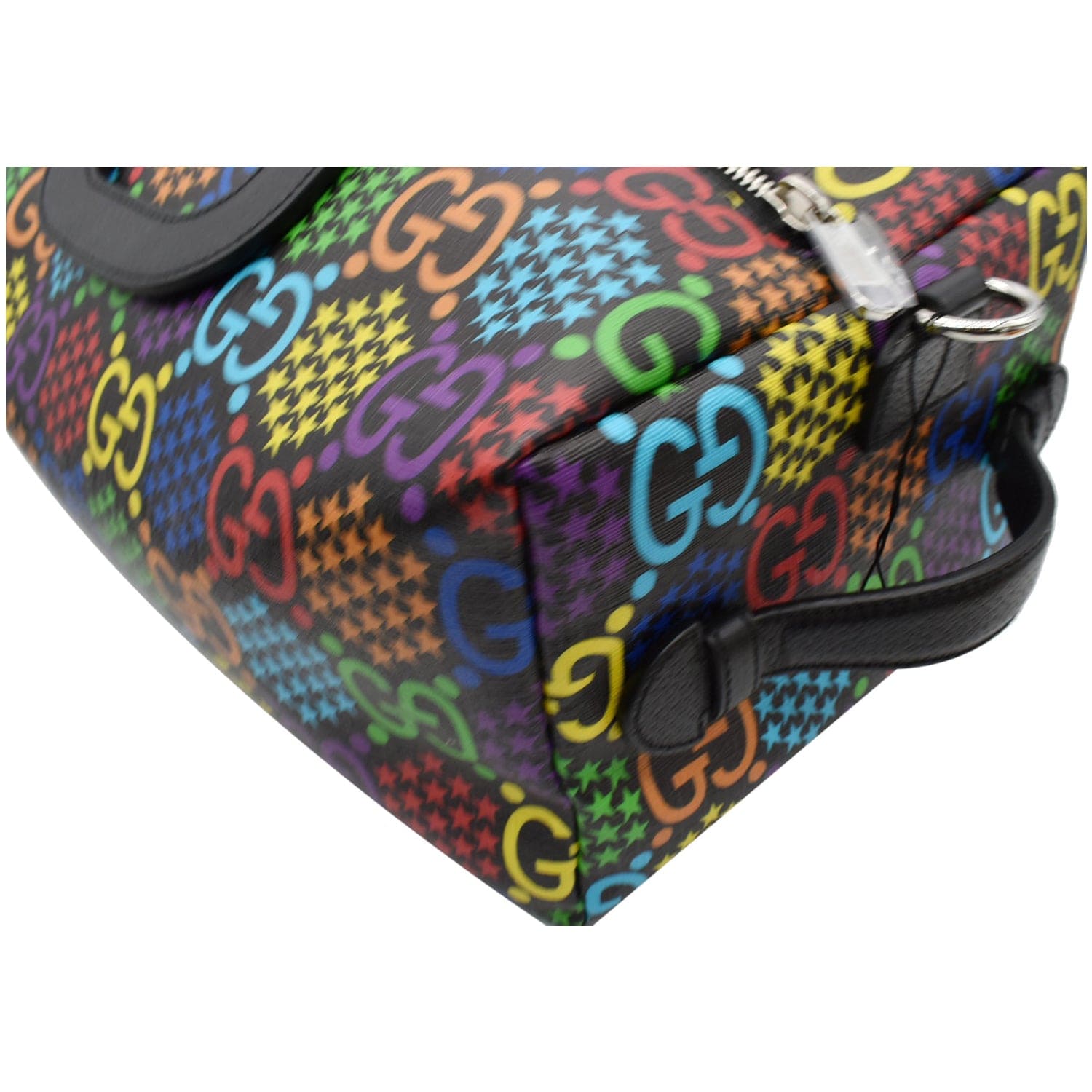 GUCCI Psychedelic Gucci Monogram Canvas Duffel Travel Bag Multicolor 587866