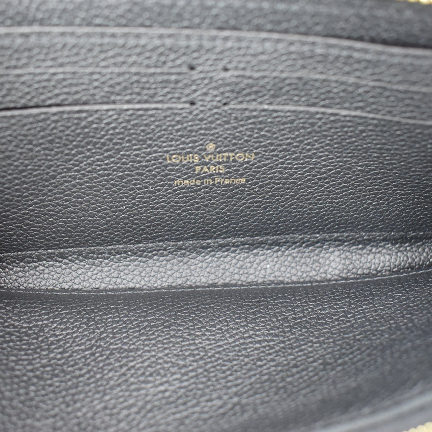 LOUIS VUITTON Clemence Empreinte Leather Wallet Black