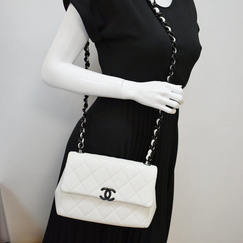 Chanel My Everything Caviar Quilted Leather Flap Shoulder Bag White