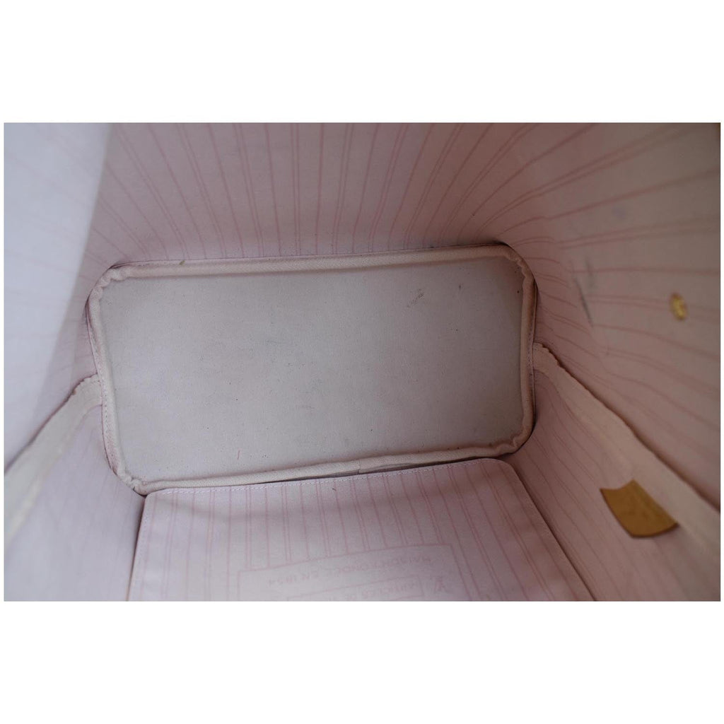 LOUIS VUITTON Neverfull MM Damier Azur Tote Bag White