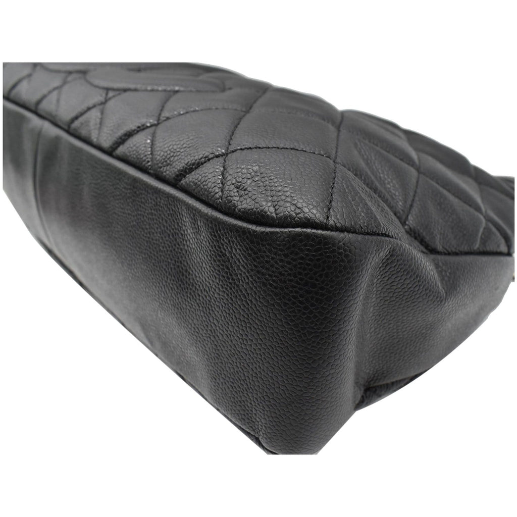 Chanel Timeless CC Soft Quilted Caviar Leather Shopping Tote Bag Black