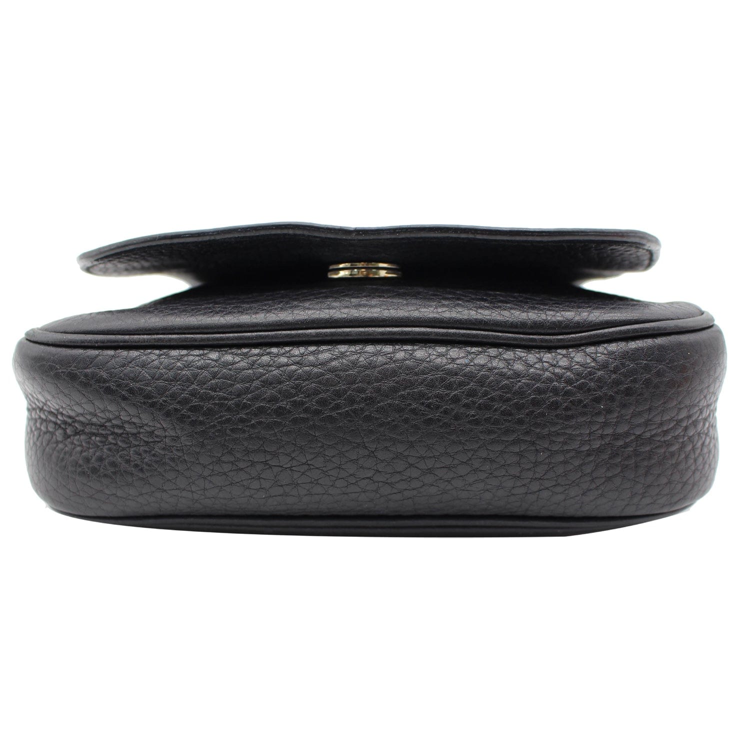 GUCCI Gucci Soho Pebbled Leather Chain Shoulder Bag Black 323190