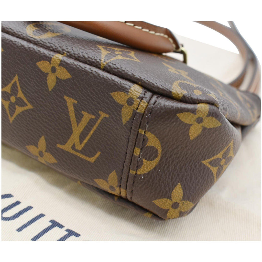 LOUIS VUITTON Nano Pallas Monogram Canvas Crossbody Bag Brown