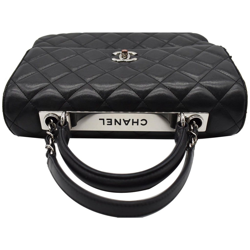 Chanel Trendy CC Large Flap Quilted  Leather Shoulder Bag Black