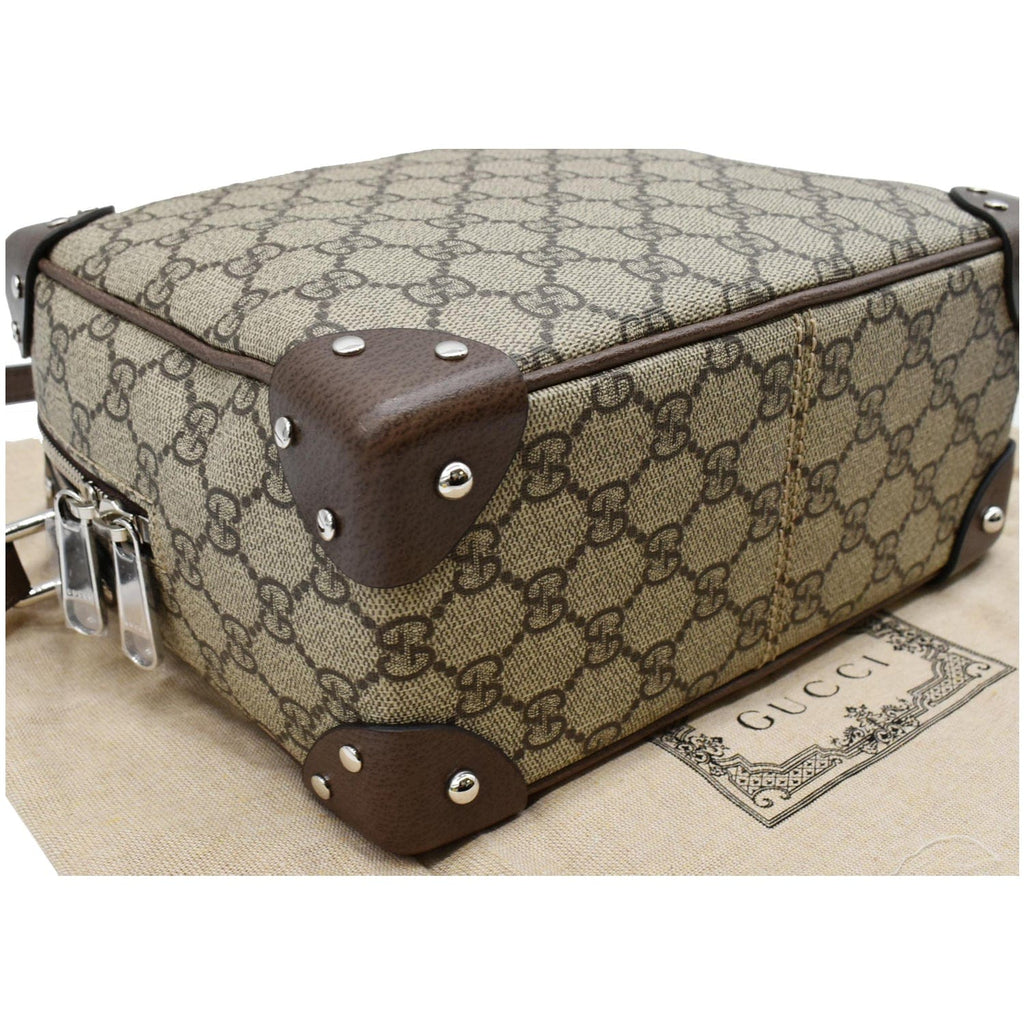 GUCCI Gucci Supreme Monogram Canvas Shoulder Bag Beige 626363