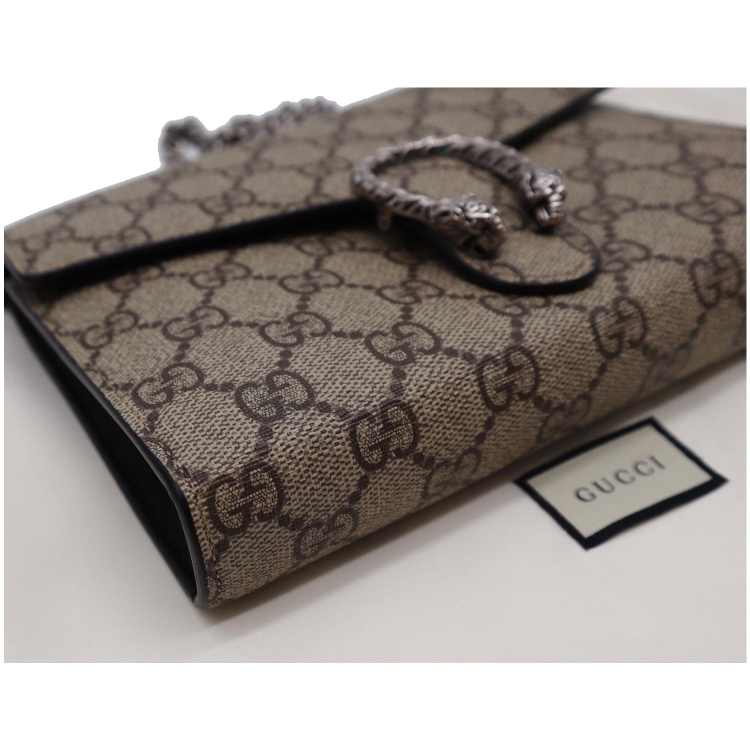 GUCCI Dionysus Gucci Supreme Crossbody Chain Wallet Beige 401231