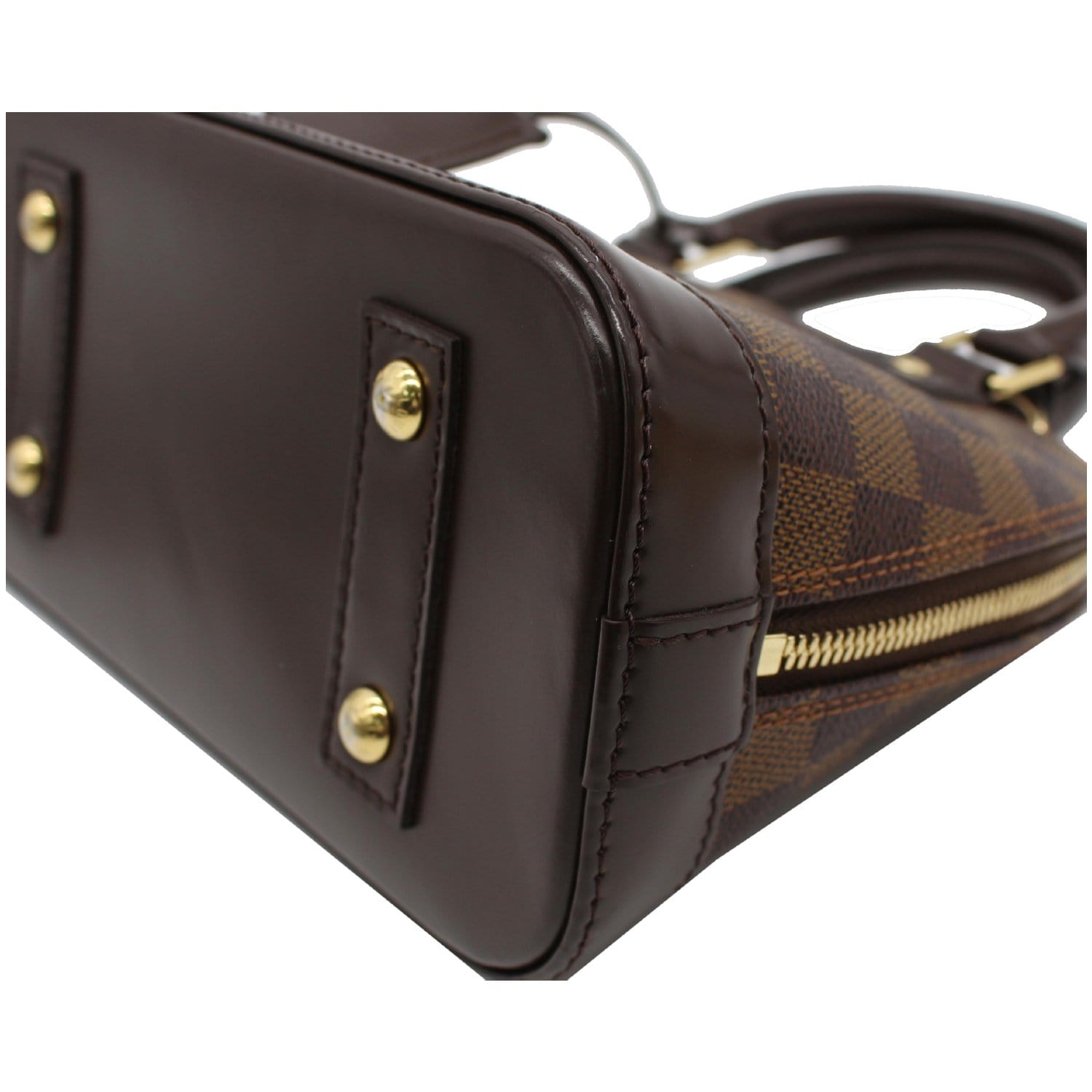 LOUIS VUITTON Alma BB Damier Ebene Satchel Crossbody Bag Brown
