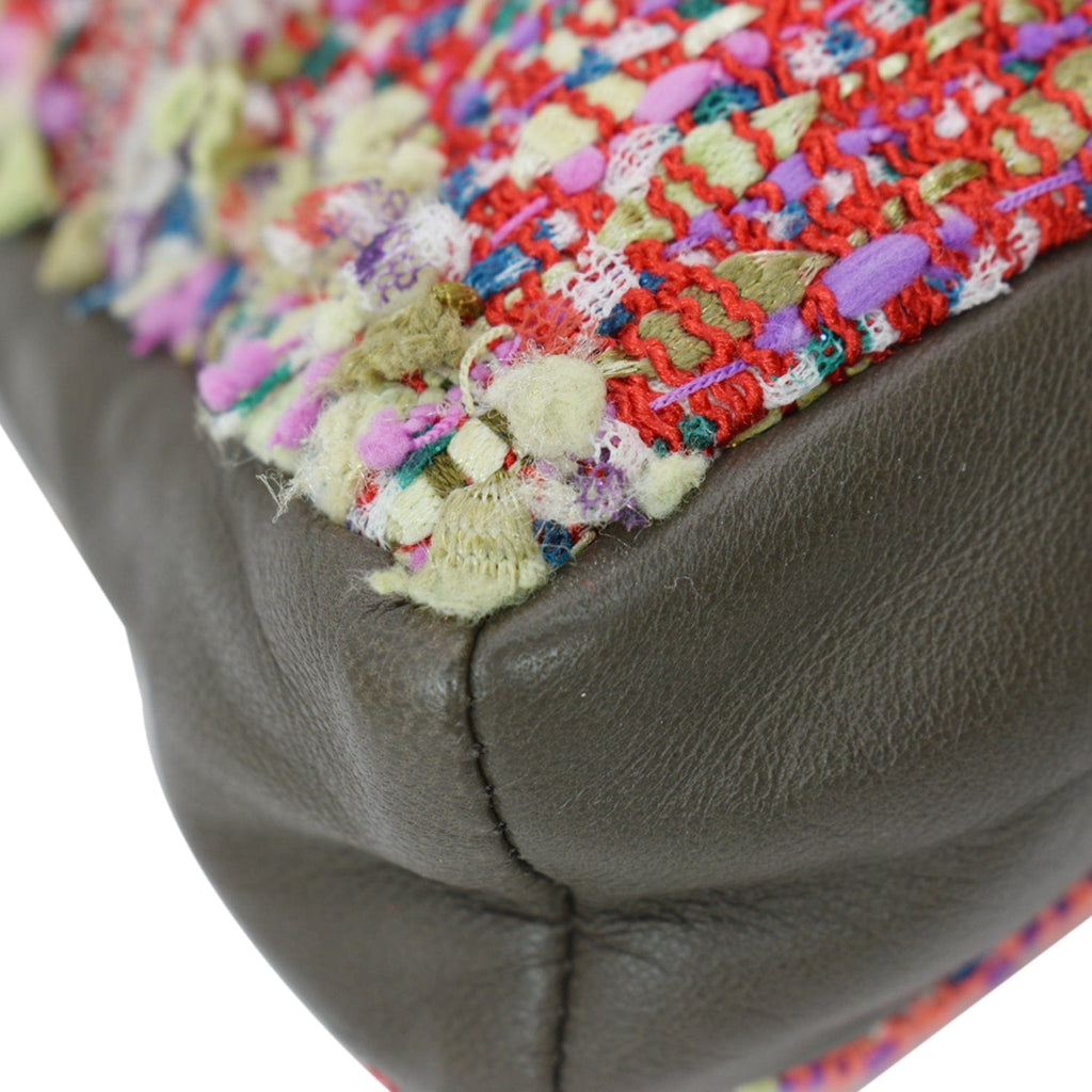 Chanel Tweed Girl Large Leather Shoulder Bag Multicolor