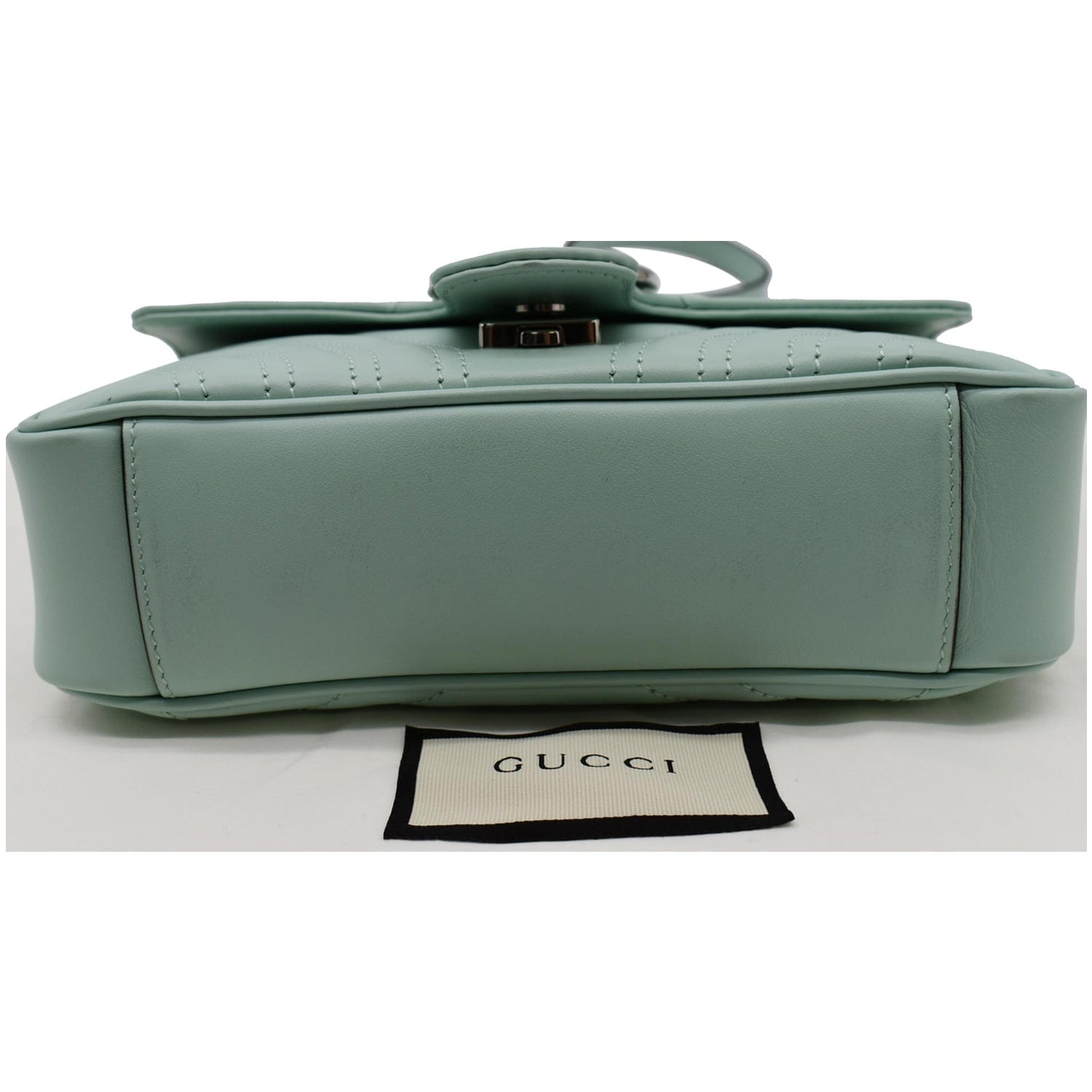 GUCCI Gucci Marmont Mini Matelasse Leather Crossbody Bag Bright Green 446744
