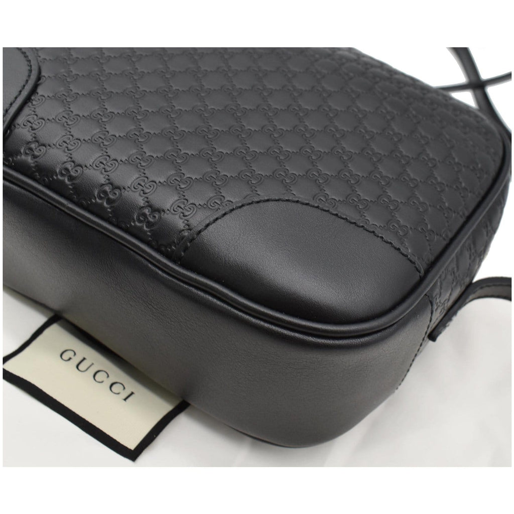GUCCI Bree Mini Gucci Microguccissima Leather Crossbody Bag Black 449413