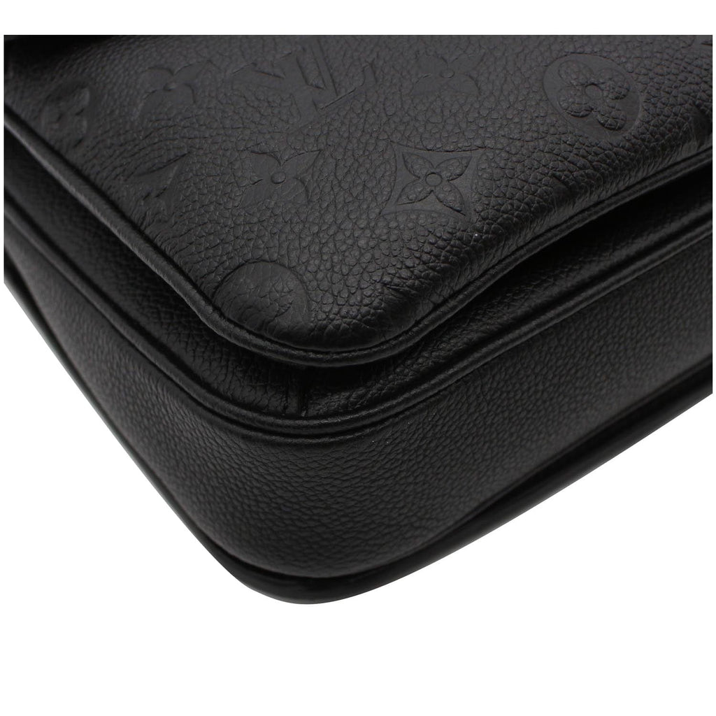 LOUIS VUITTON Metis Pochette Empreinte Leather Shoulder Bag Black