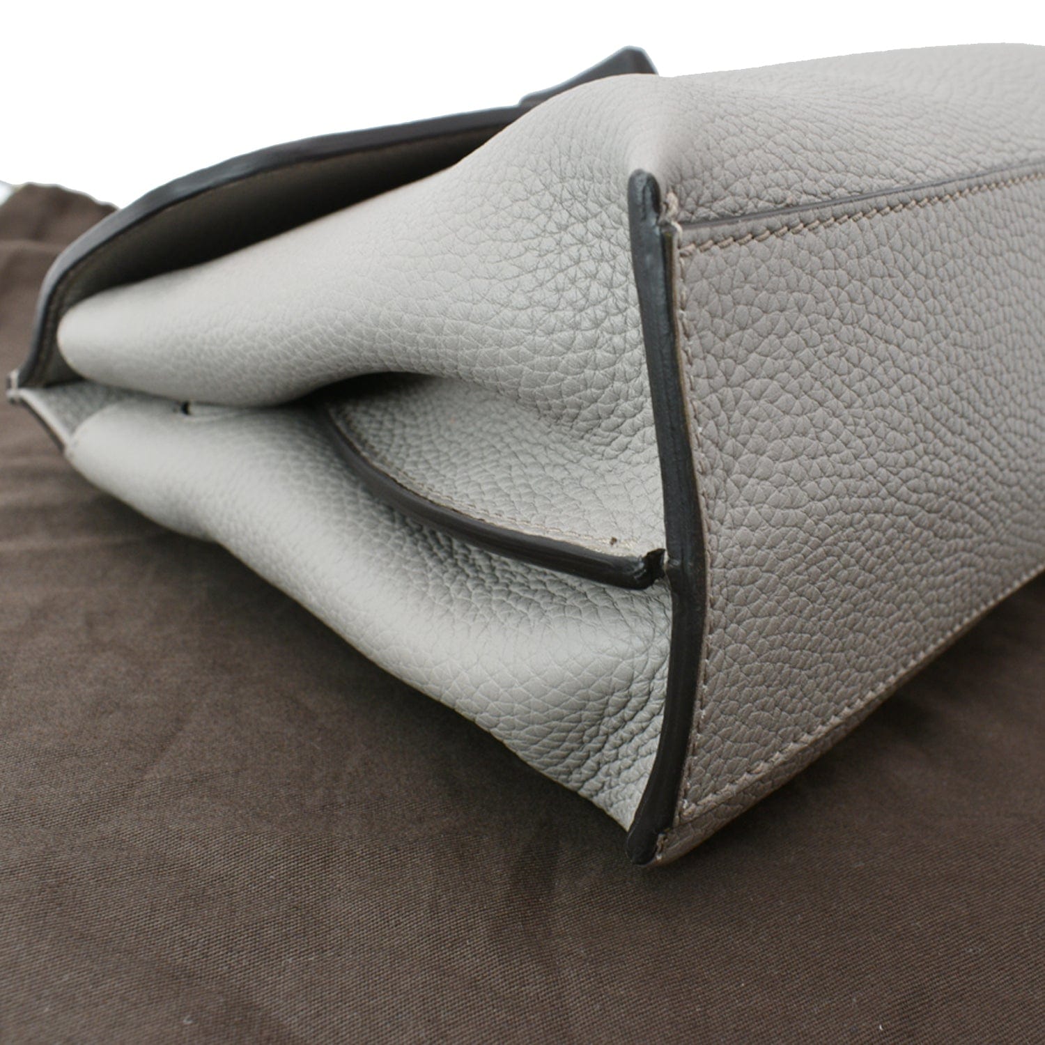 GUCCI Bamboo Daily Small Leather Shoulder Bag Grey 370831