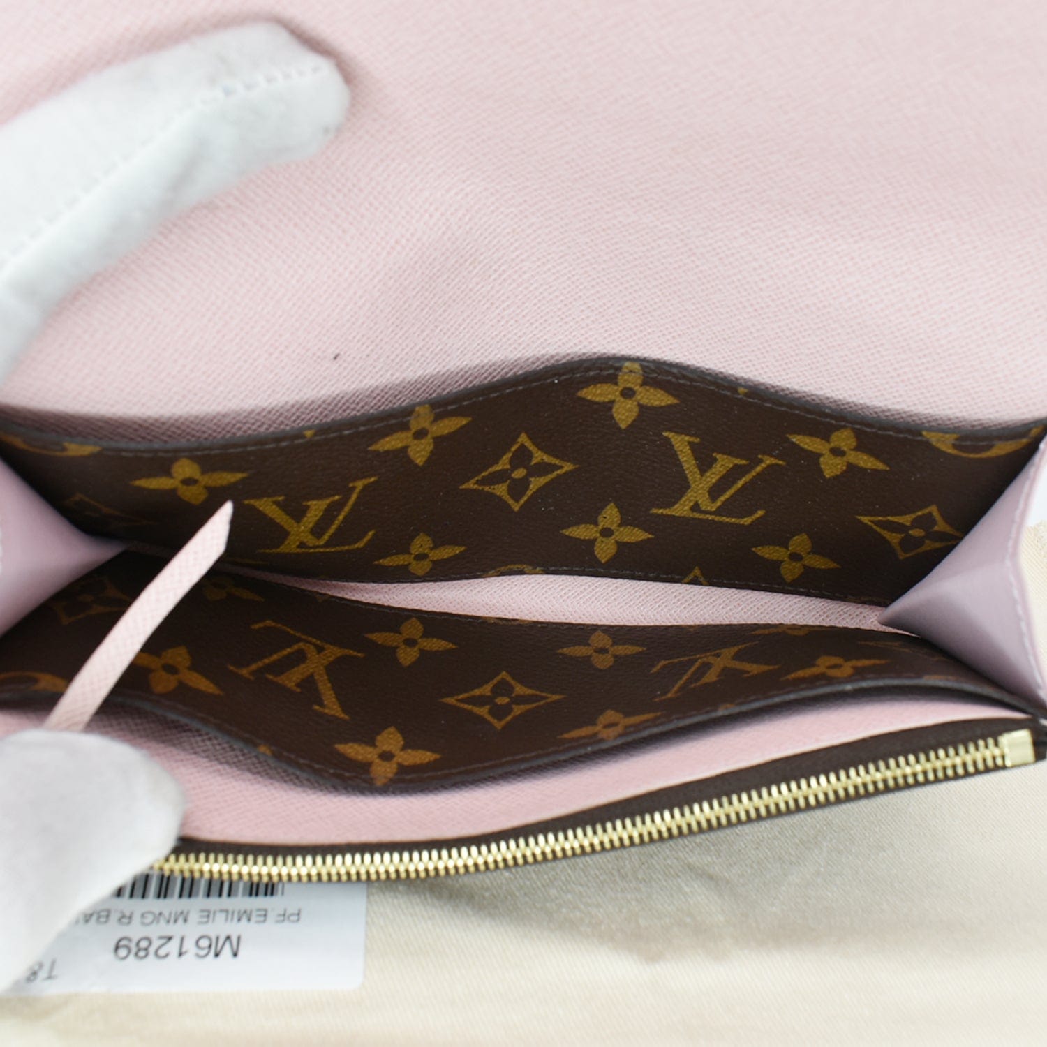 LOUIS VUITTON Emilie Monogram Canvas Wallet Rose Ballerine
