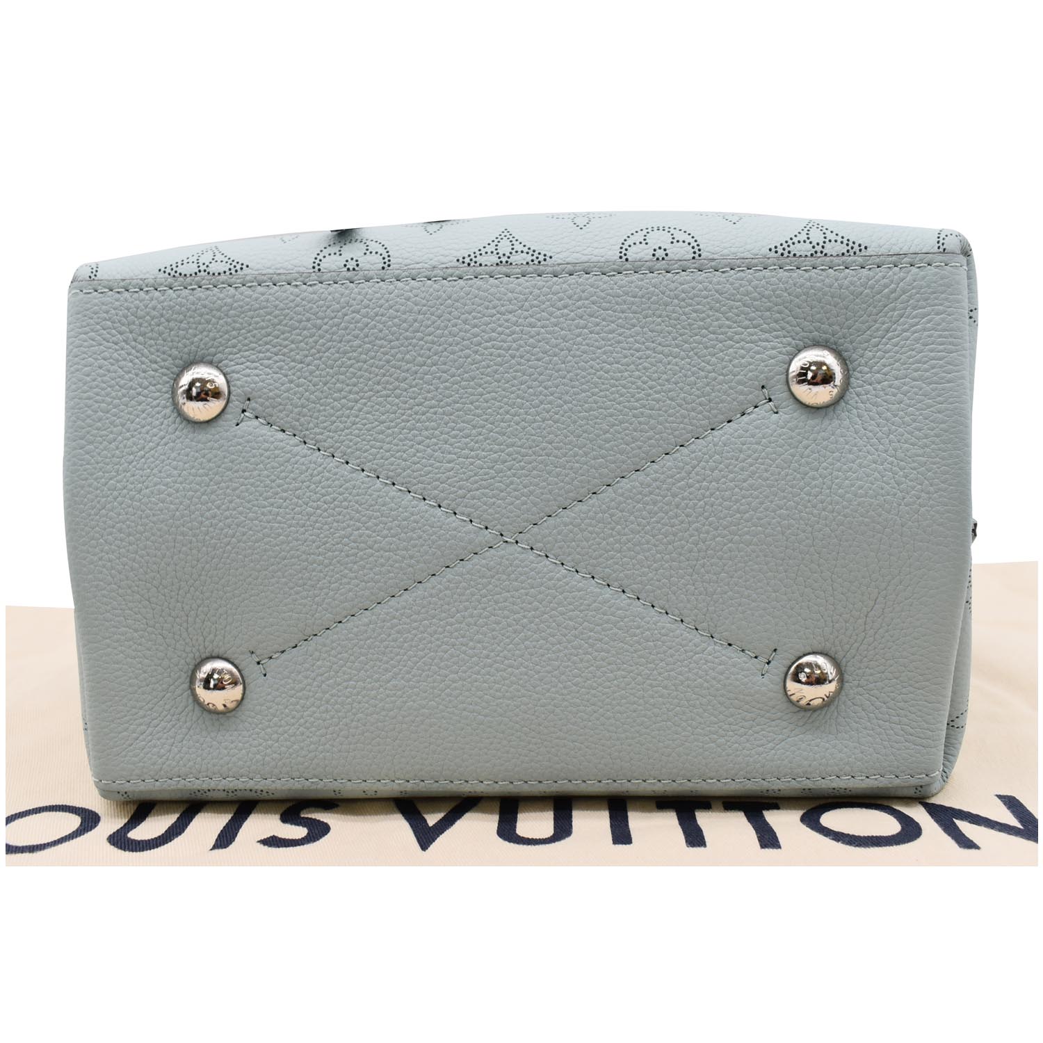 LOUIS VUITTON Muria Mahina Perforated Leather Crossbody Bag Vert
