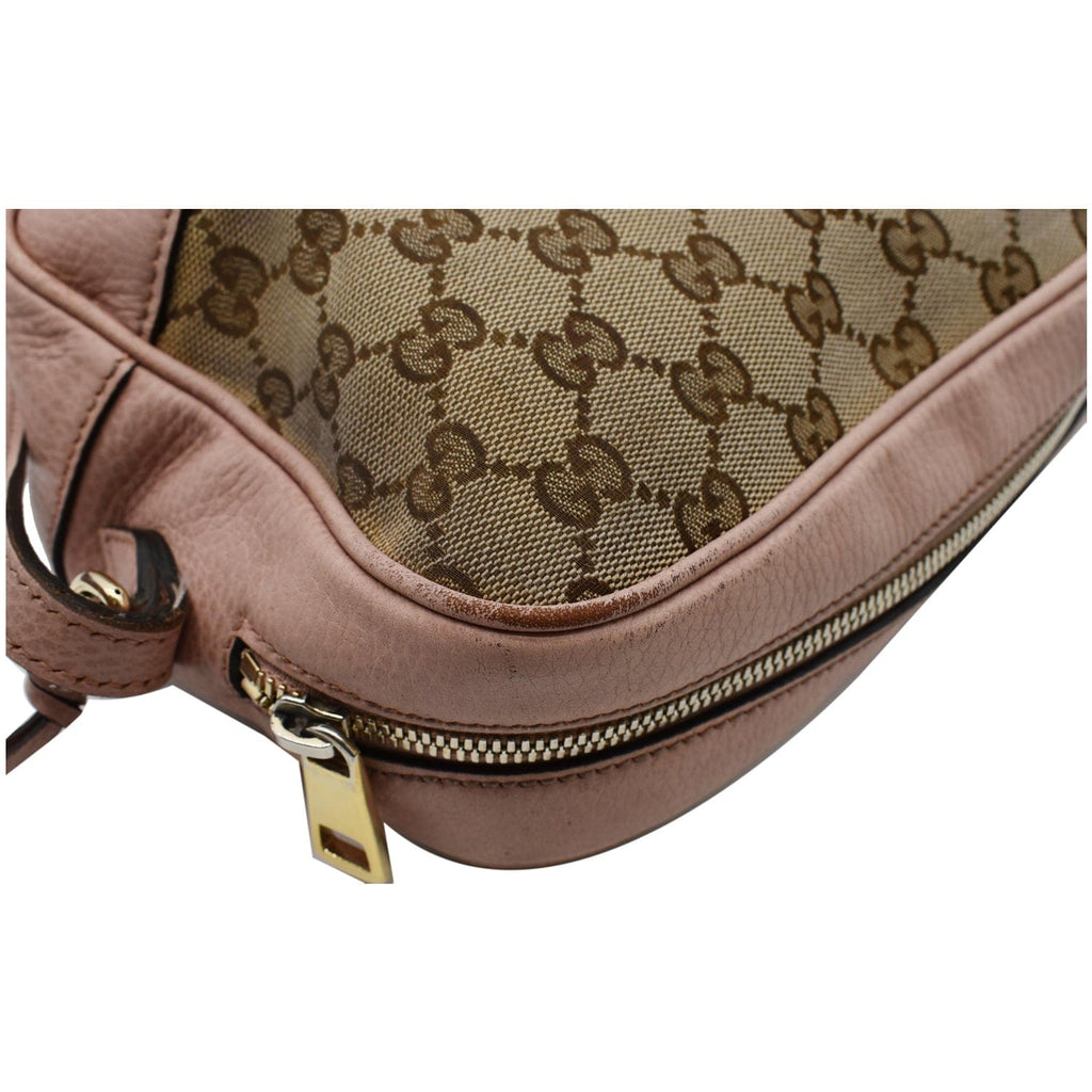 GUCCI Bree Gucci Canvas Leather Crossbody Bag Pink 449413