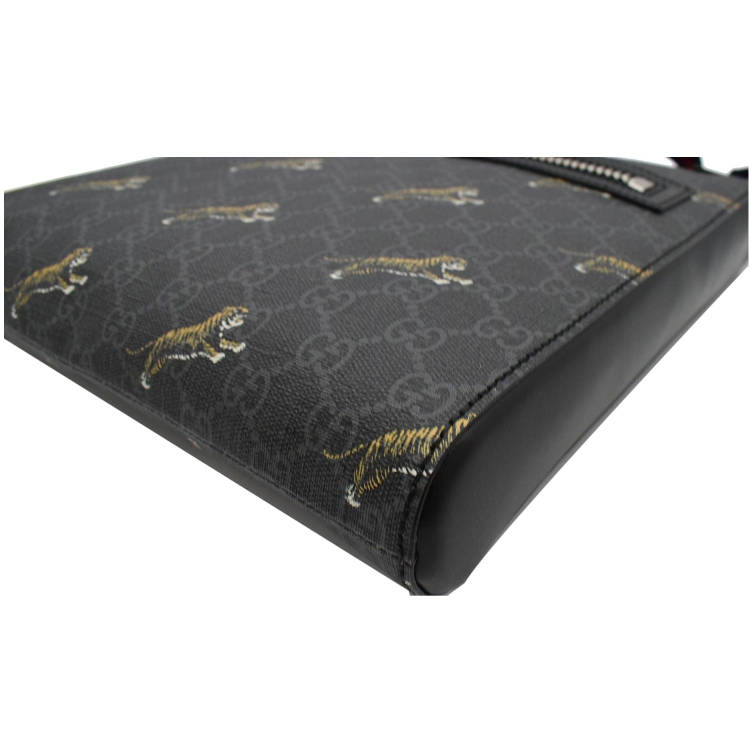 GUCCI Bestiary Tigers Gucci Supreme Square Messenger Bag Black 474137