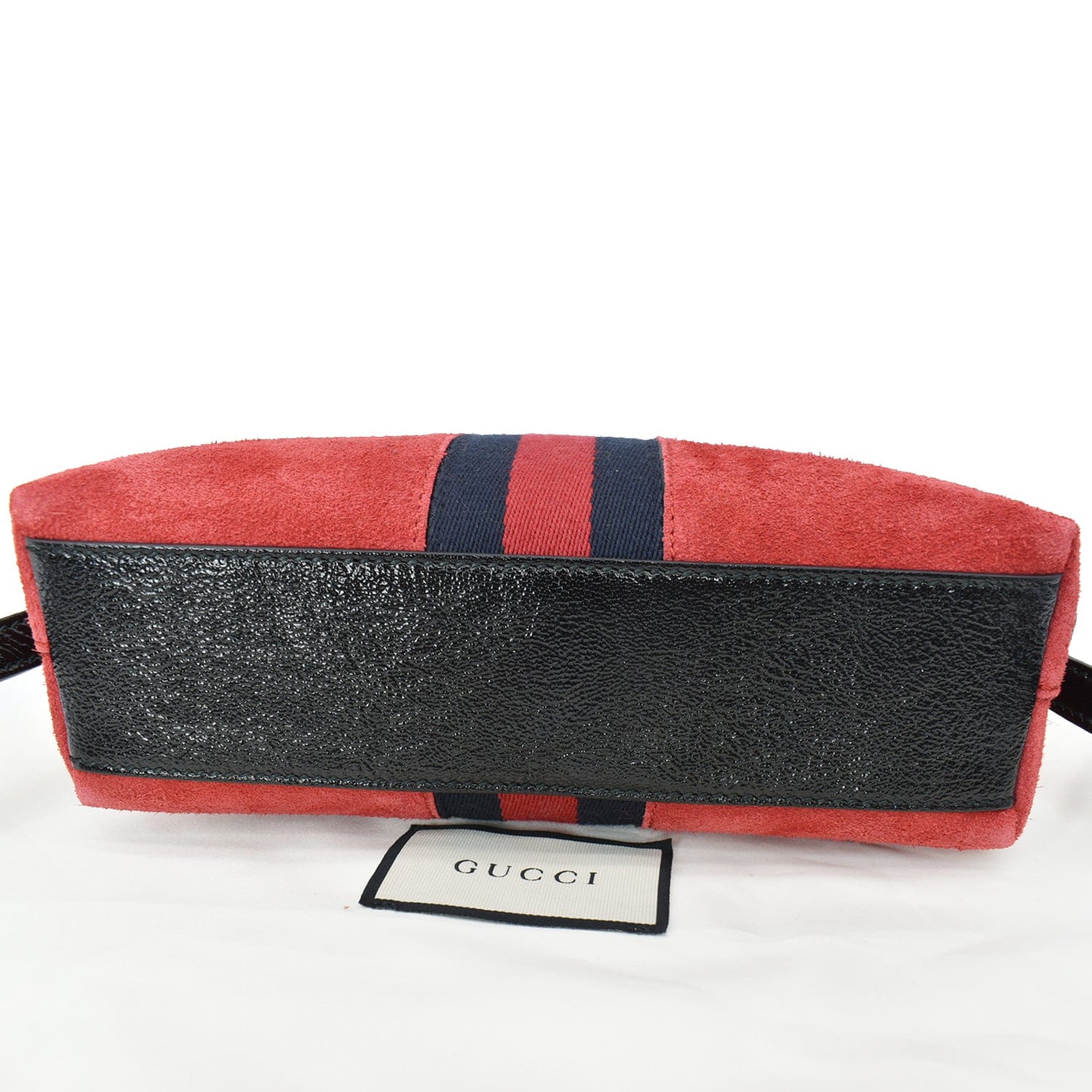 GUCCI Ophidia Gucci Small Suede Shoulder Bag Red 499621