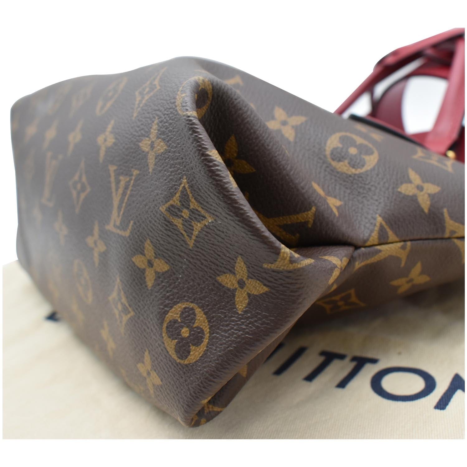 LOUIS VUITTON Flower Zipped PM Monogram Canvas Tote Bag Brown