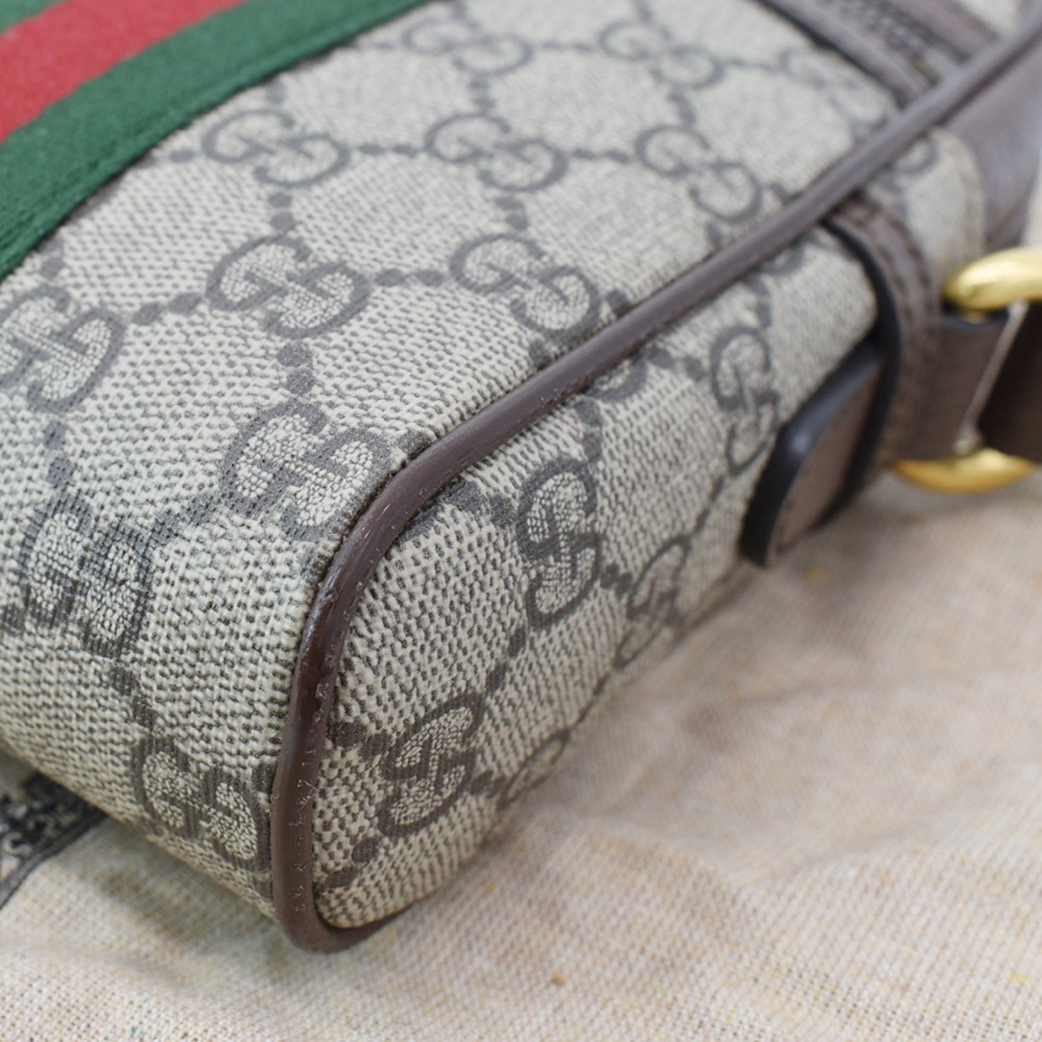 GUCCI Ophidia Gucci Supreme Canvas Shoulder Bag Beige 598127