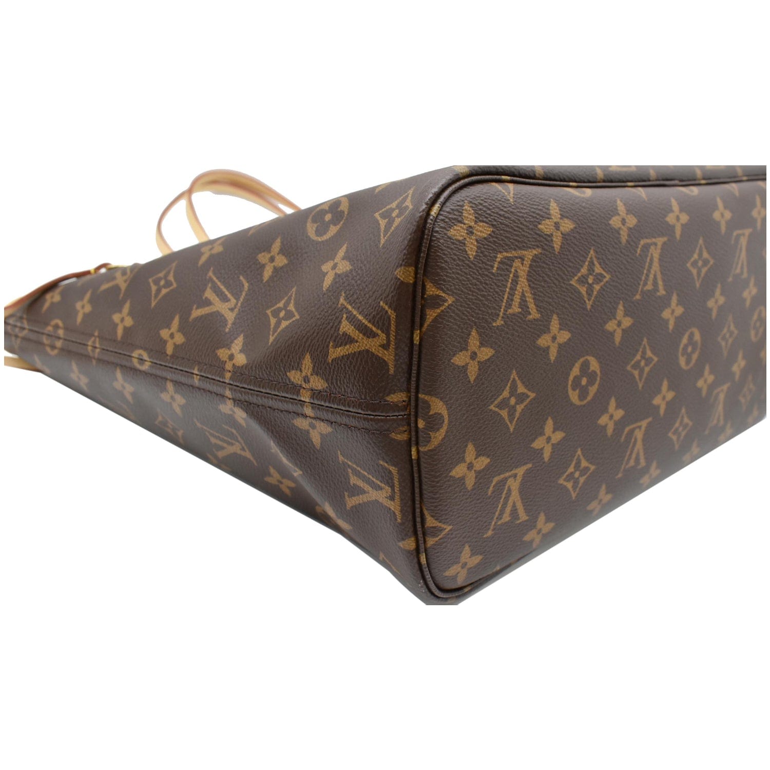 LOUIS VUITTON Neverfull MM Monogram Canvas Tote Bag Brown