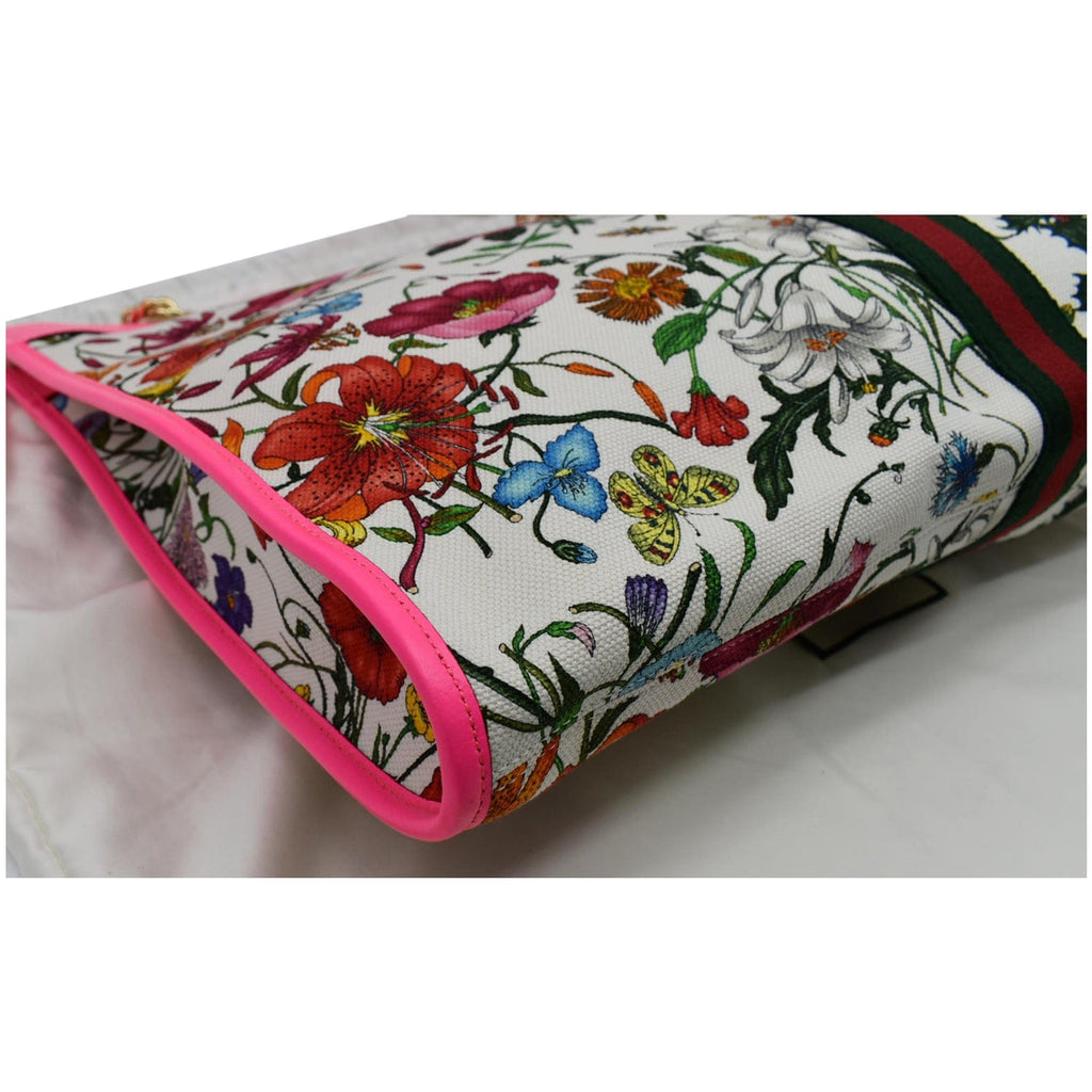 GUCCI Floral Rajah Large Canvas Leather Tote Bag Multicolor 537219