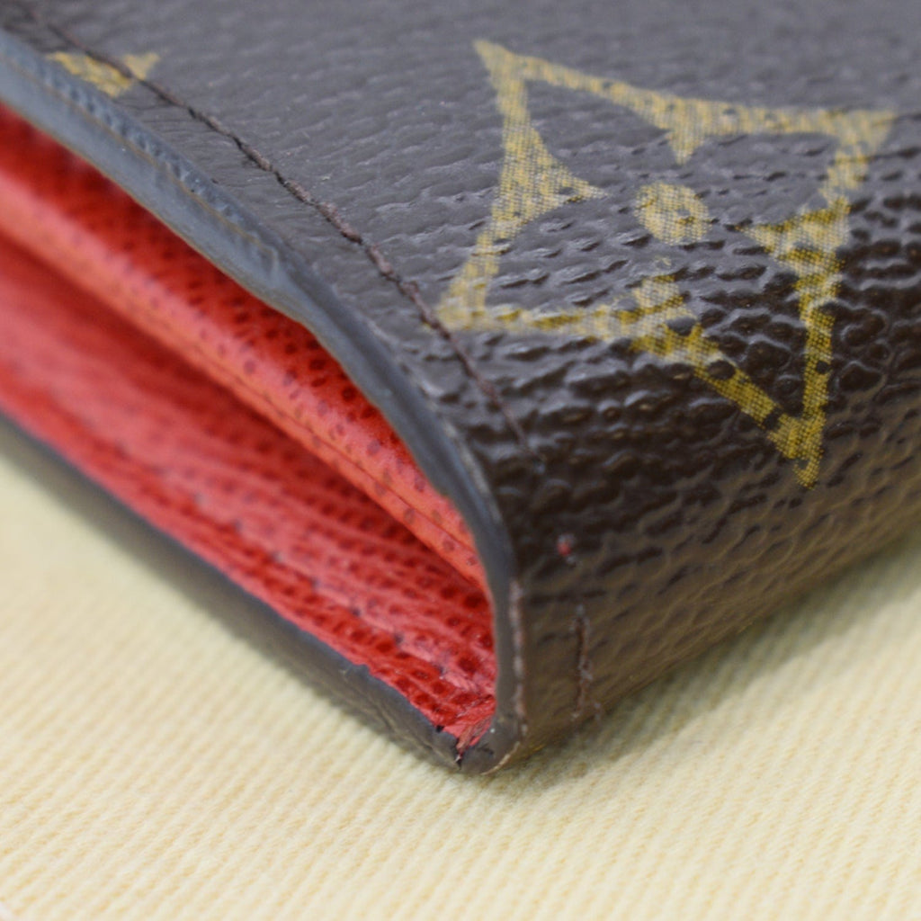 LOUIS VUITTON Groom Portefeuille Sarah Monogram Canvas Wallet Brown