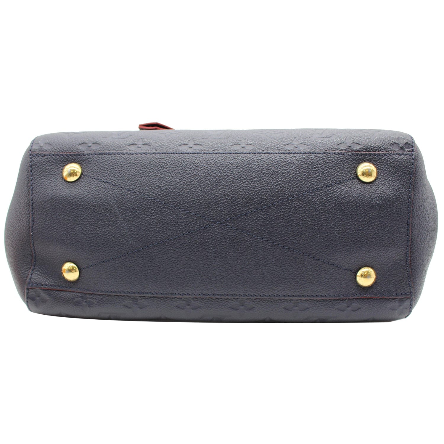 LOUIS VUITTON Montaigne MM Monogram Empreinte Shoulder Bag Blue