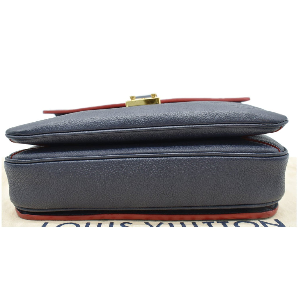 LOUIS VUITTON Metis Pochette Empreinte Leather Crossbody Bag Navy Blue