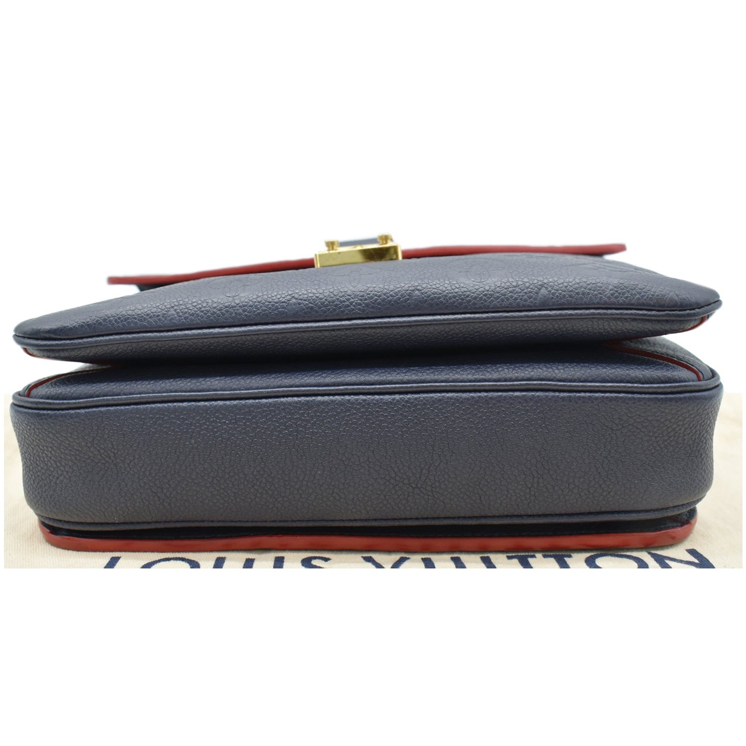 LOUIS VUITTON Metis Pochette Empreinte Leather Crossbody Bag Navy Blue