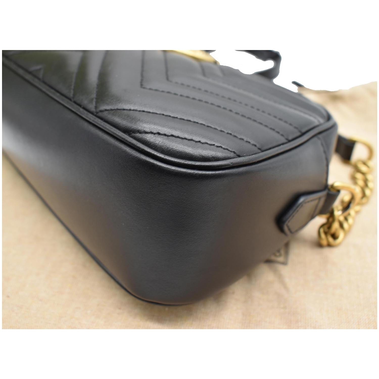 GUCCI Gucci Marmont Matelasse Small Leather Crossbody Bag Black