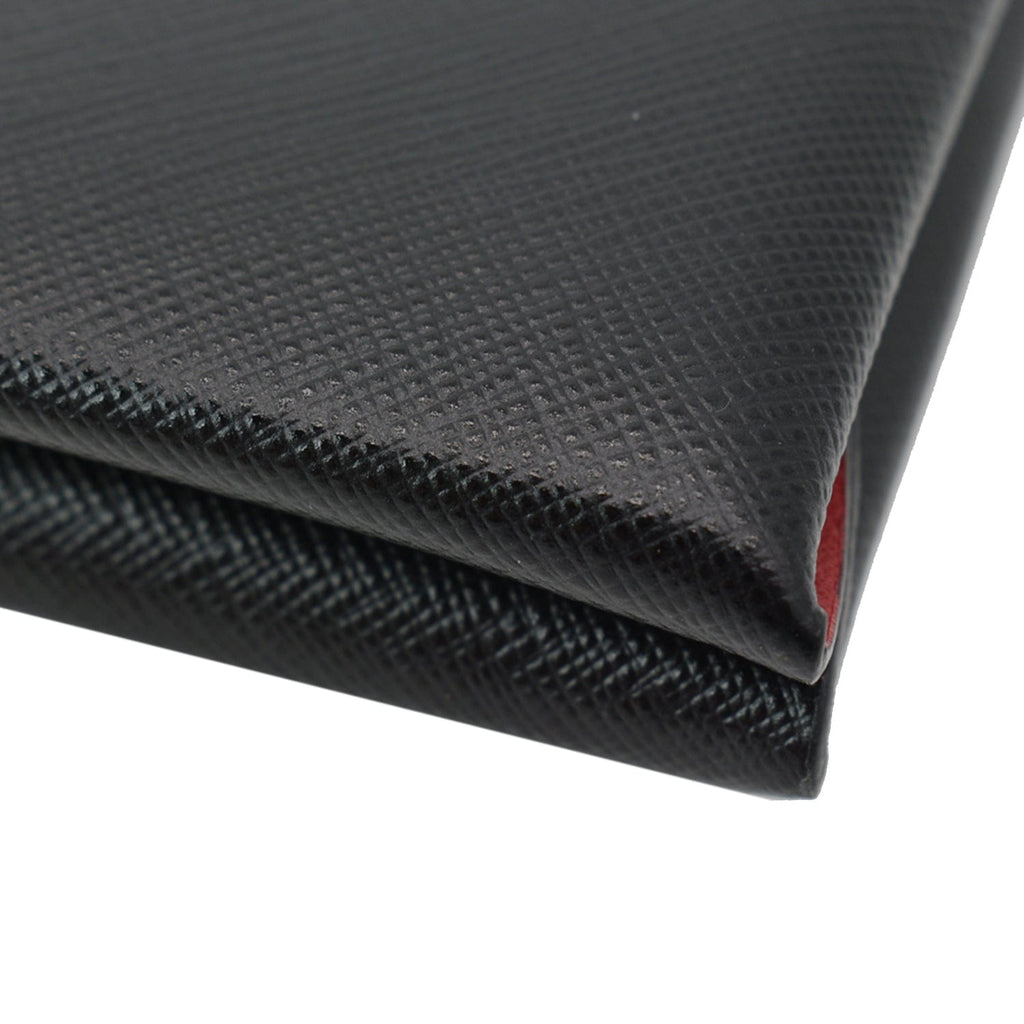 PRADA Document Holder Saffiano Leather Pouch Black