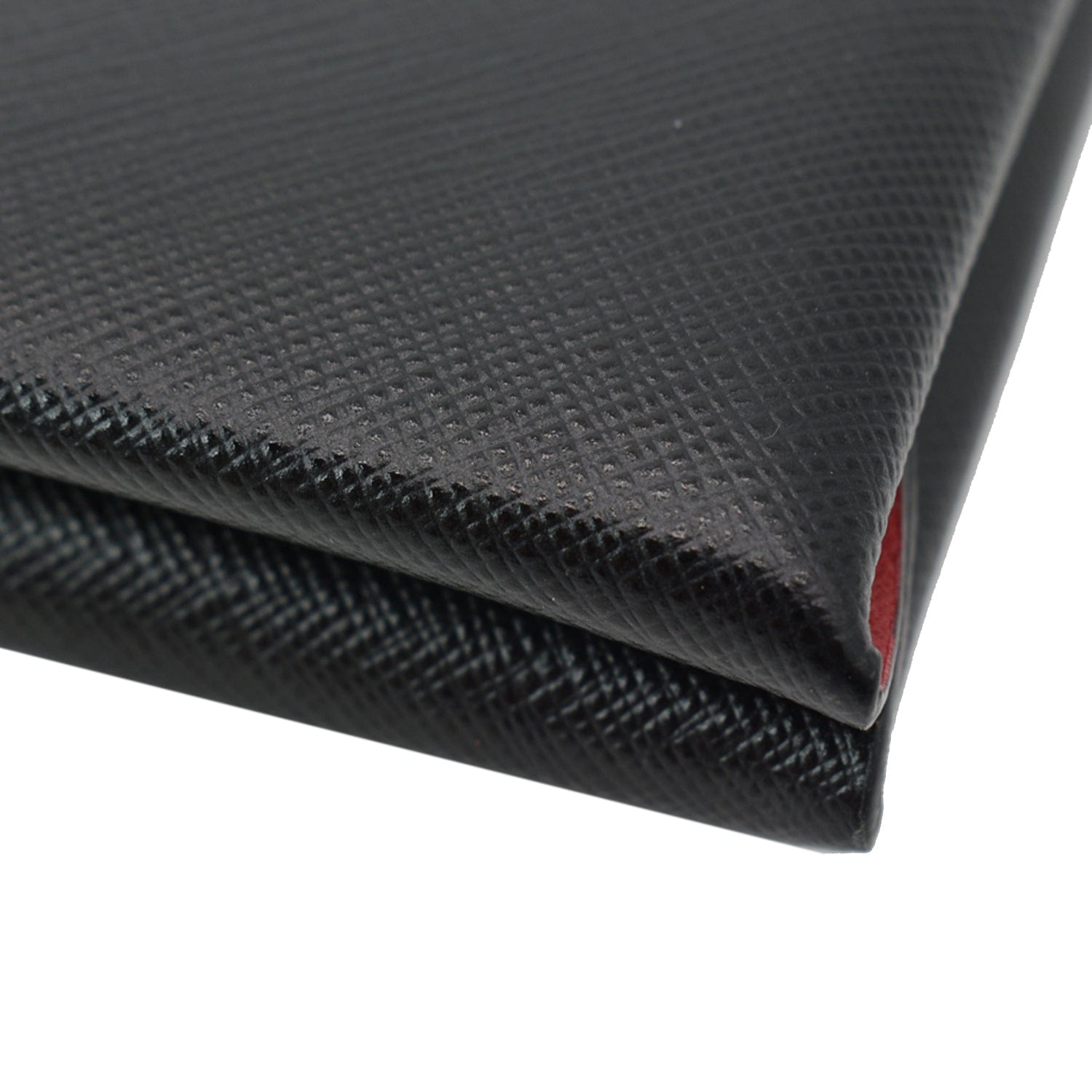 PRADA Document Holder Saffiano Leather Pouch Black