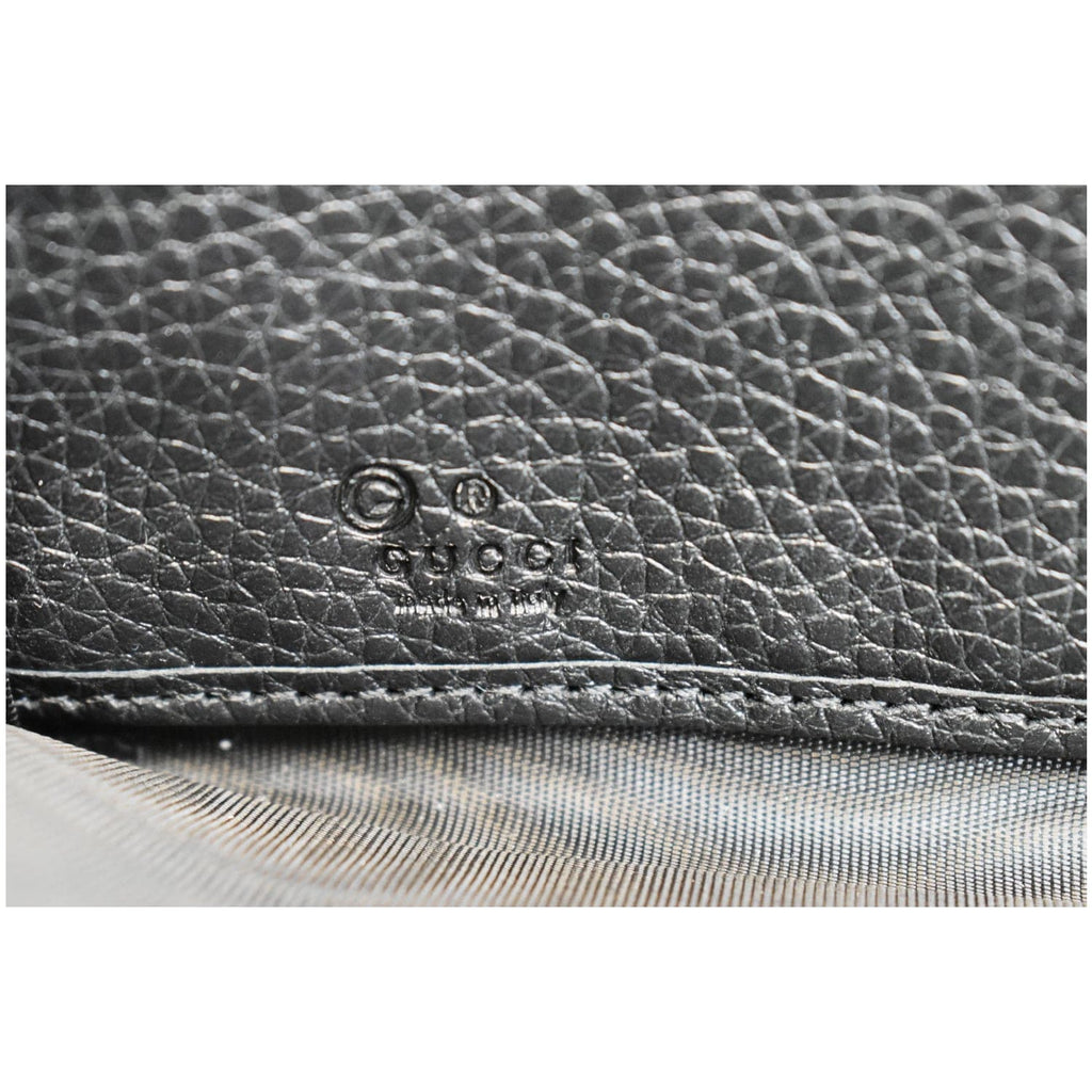 GUCCI Soho Zip Around Pebbled  Leather Wallet Black 598187