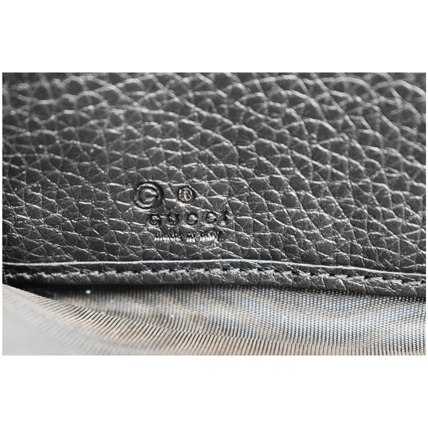 GUCCI Soho Zip Around Pebbled  Leather Wallet Black 598187