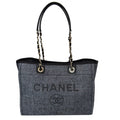 Chanel Deauville Small Lurex Boucle Canvas Tote Bag Grey