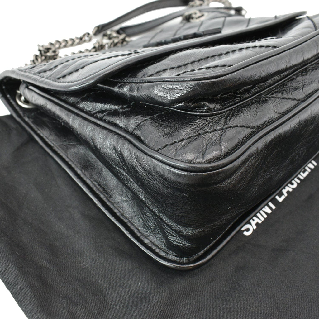 YVES SAINT LAURENT Niki Medium Leather Crossbody Bag Black - New Year Deals