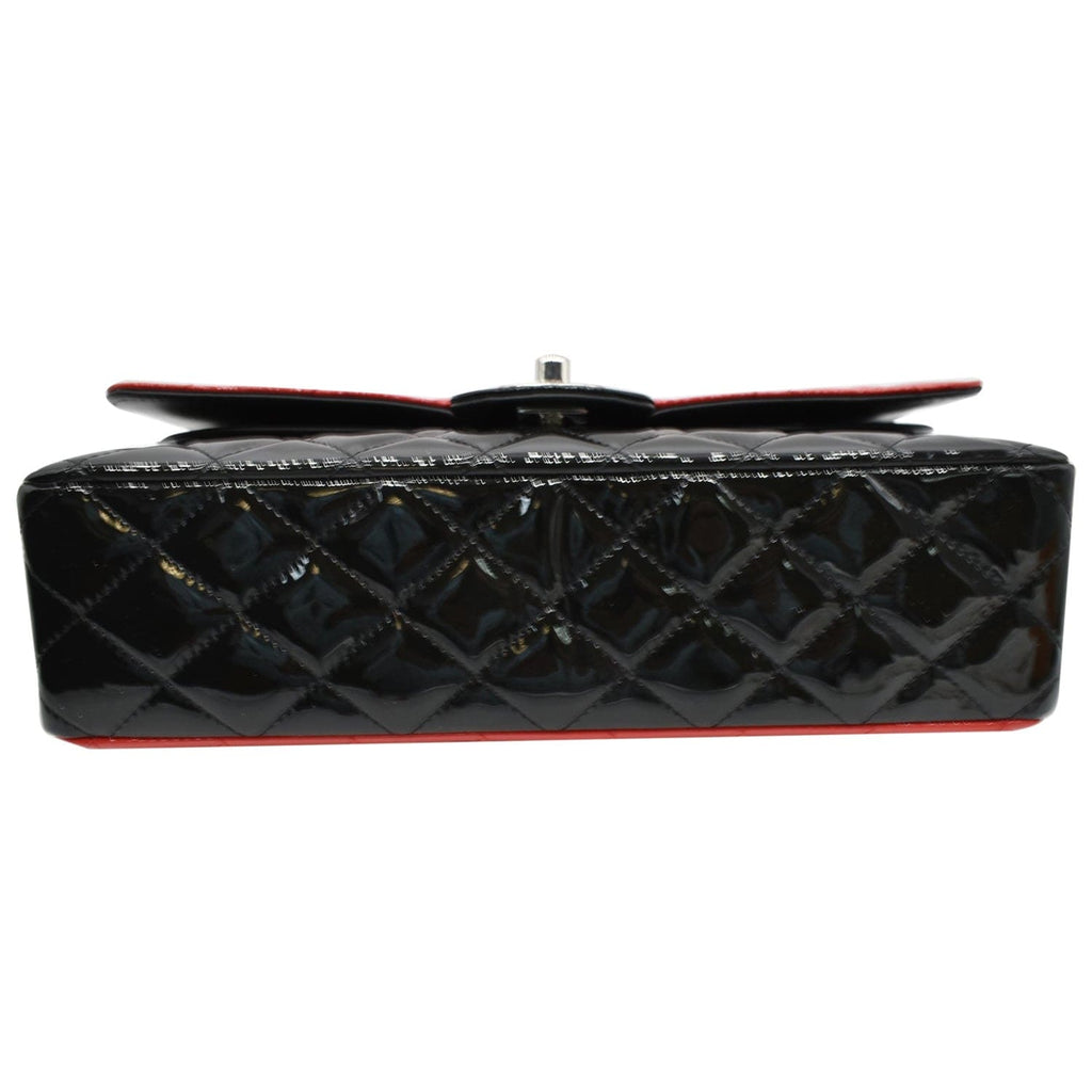 Chanel Medium Double Flap Quilted New 1:1 Rep Leather Shoulder Bag Black/Red