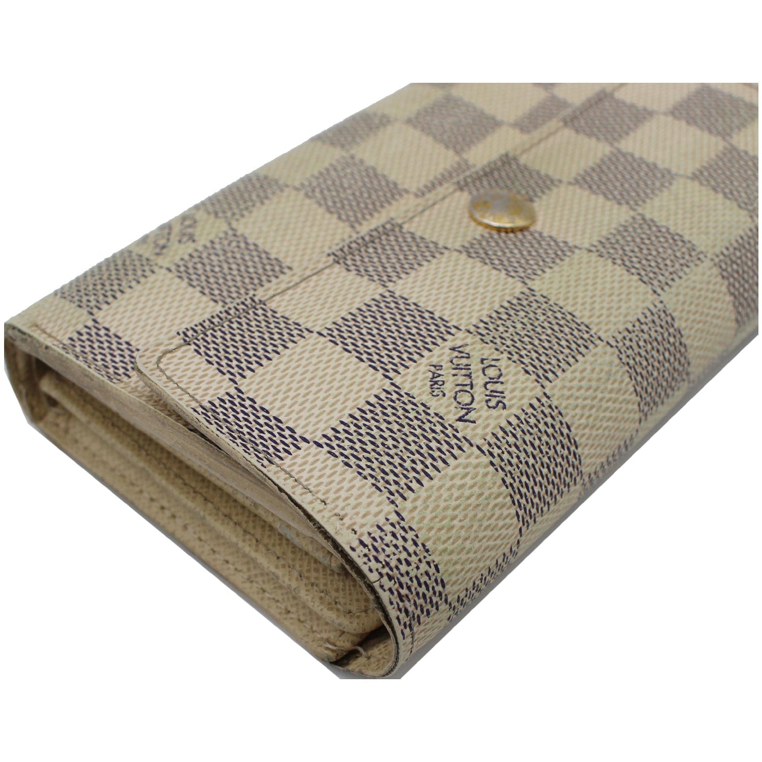 LOUIS VUITTON Alexandra Damier Azur Wallet White