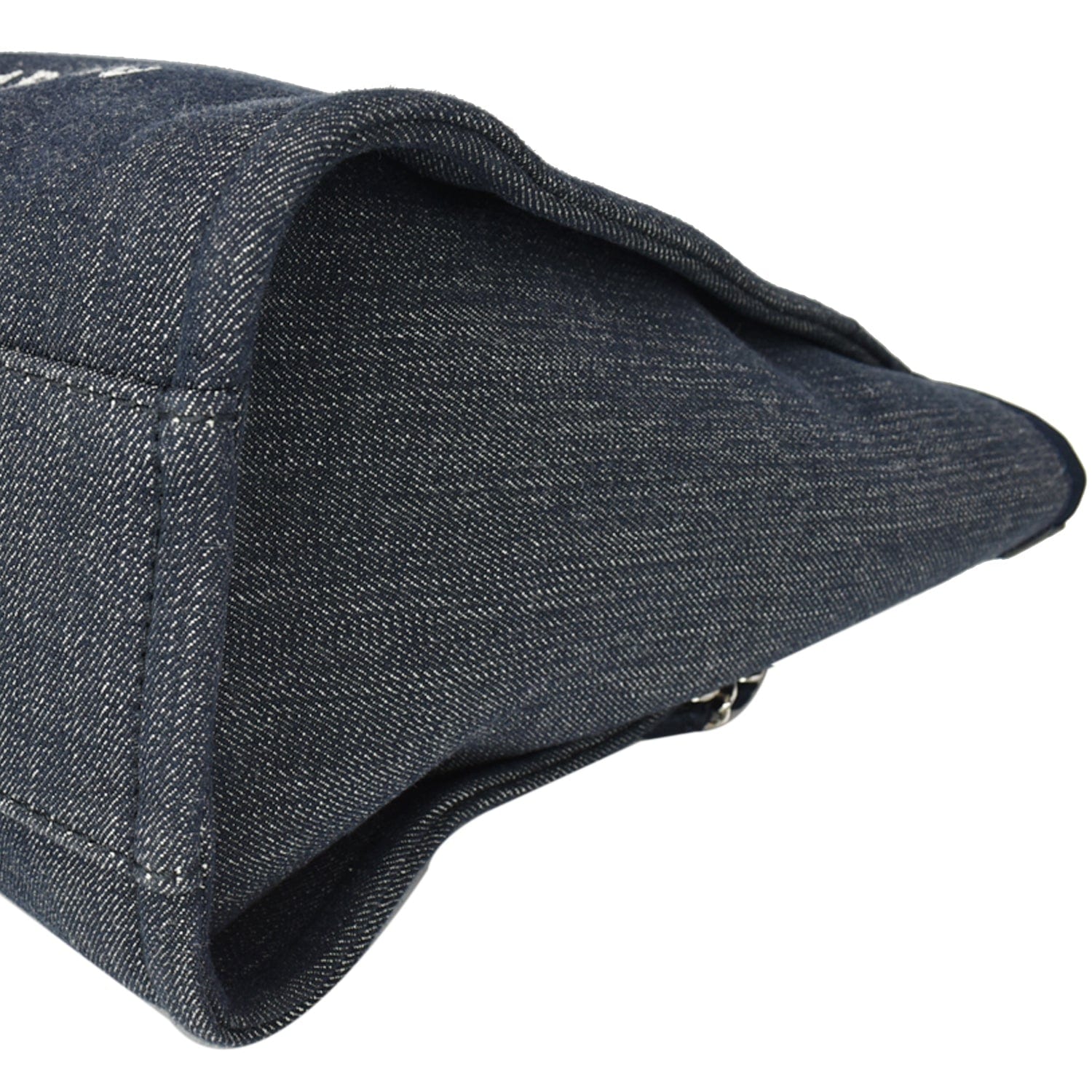 Chanel Deauville Medium Denim Leather Tote Bag Dark Blue