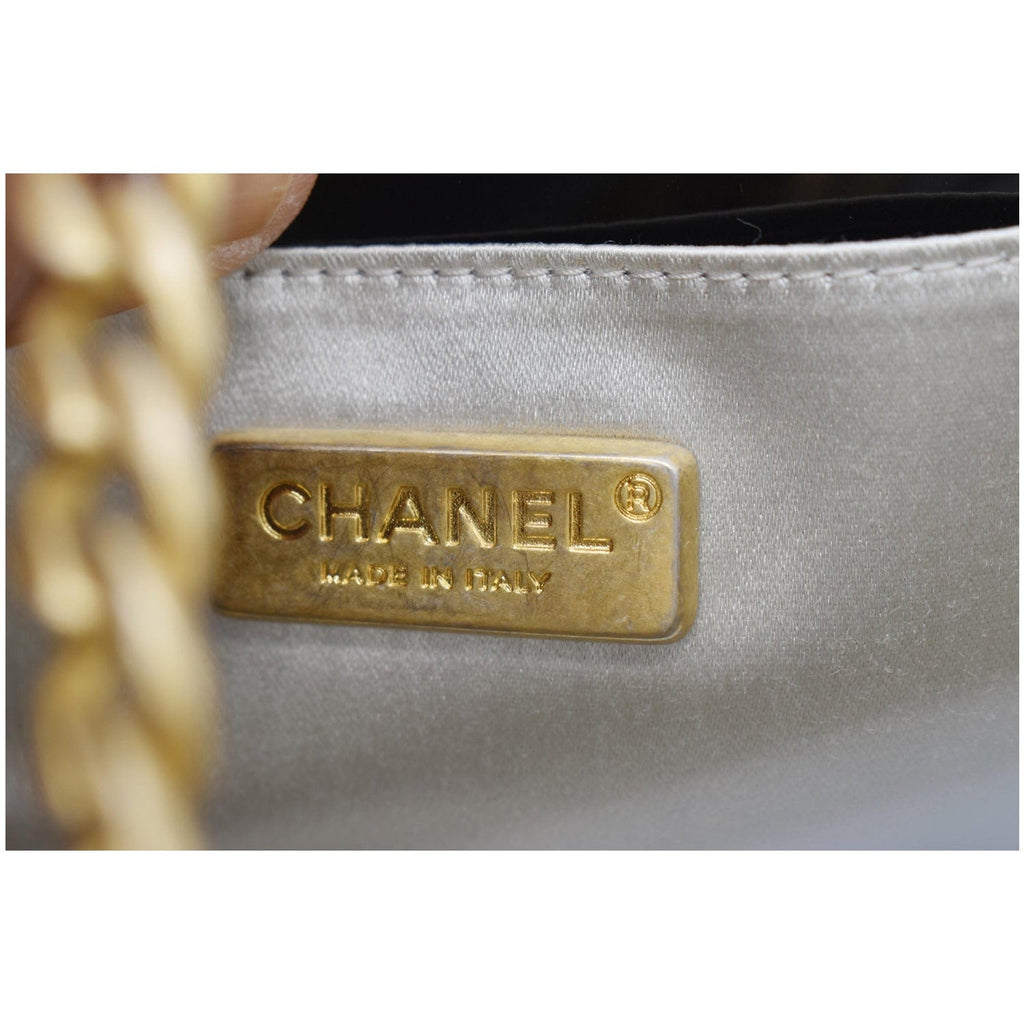 Chanel By The Sea Quilted  Leather Clutch Wallet Metallic Silver
