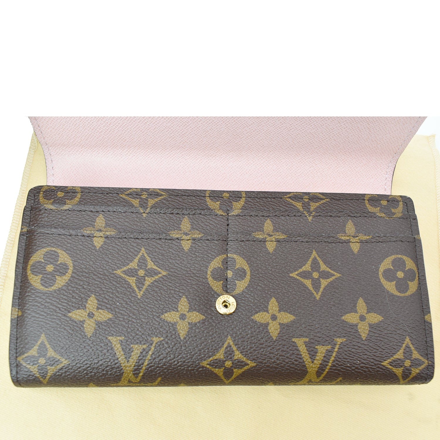 LOUIS VUITTON Sarah Monogram Canvas Wallet Brown