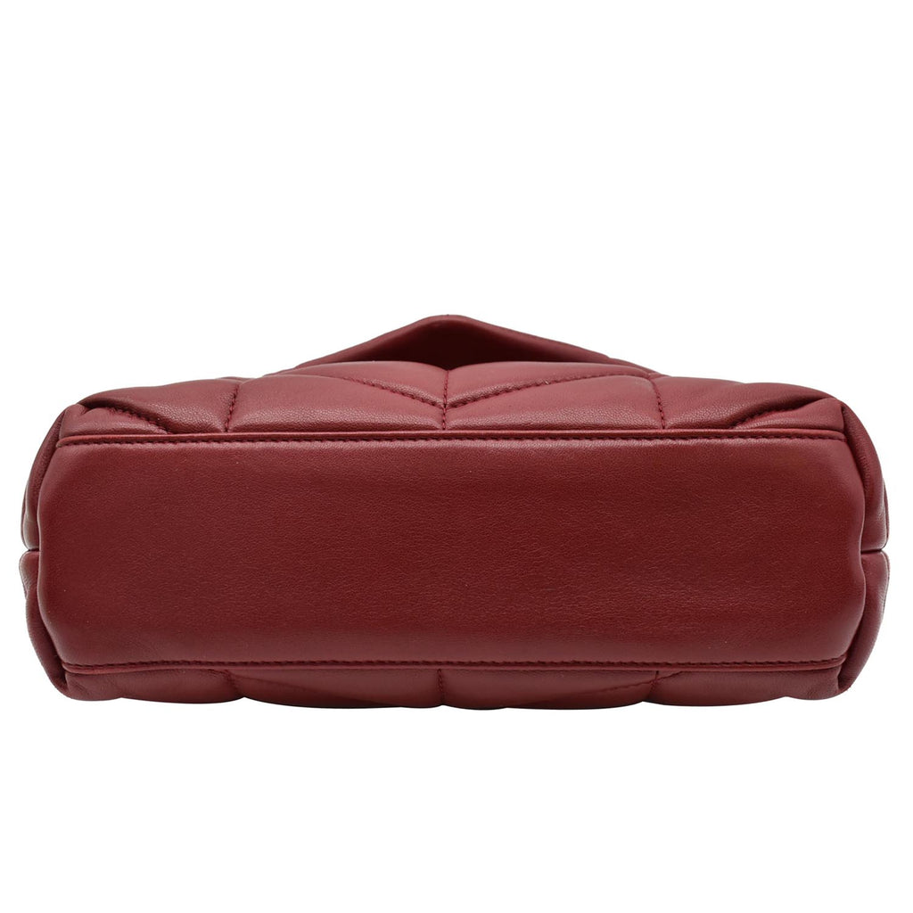 YVES SAINT LAURENT Small Loulou Puffer Quilted  Leather Crossbody Bag Red