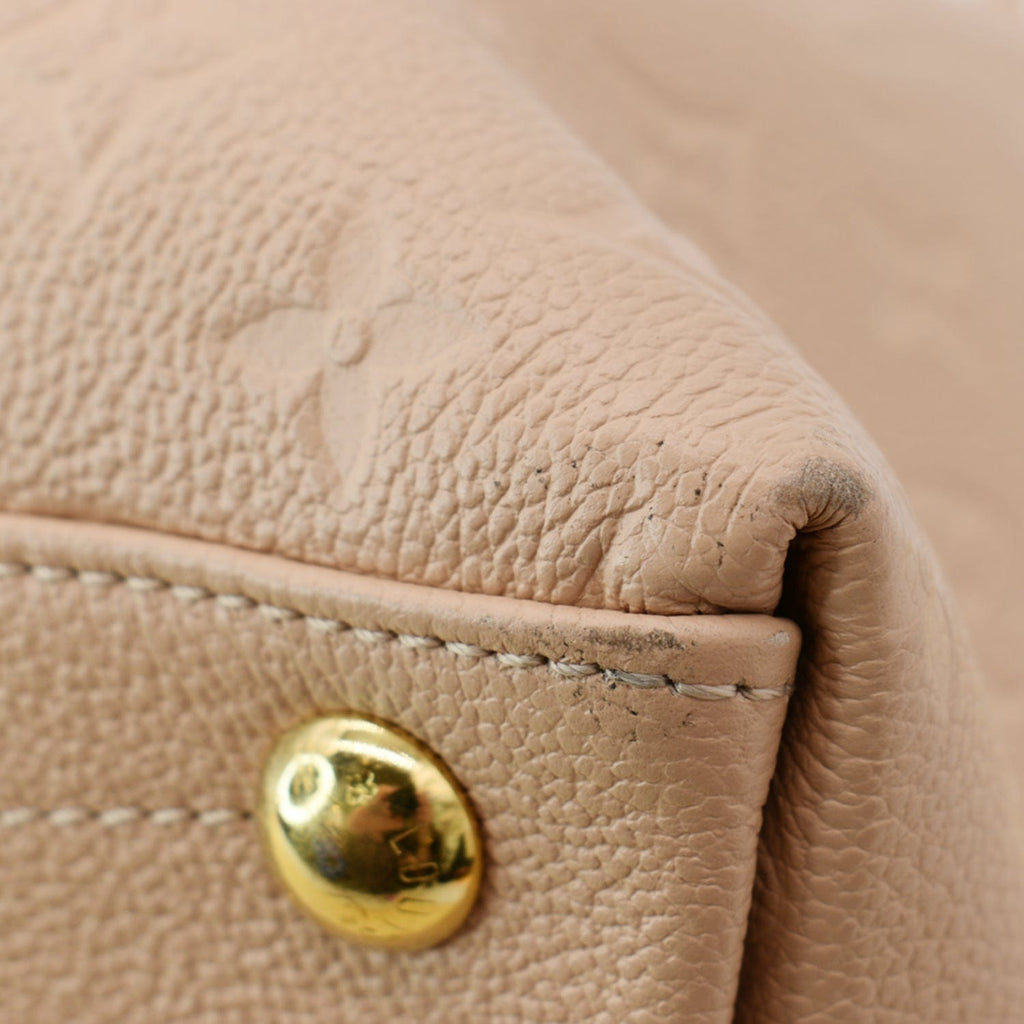 LOUIS VUITTON V MM Monogram Empreinte Tote Shoulder Bag Rose